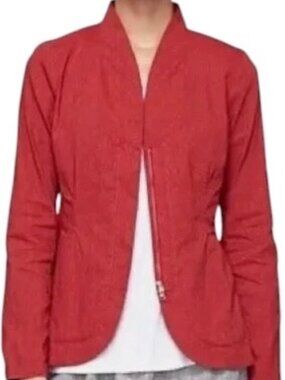 Eileen Fisher linen-Blend Peplum Jacket  Size S